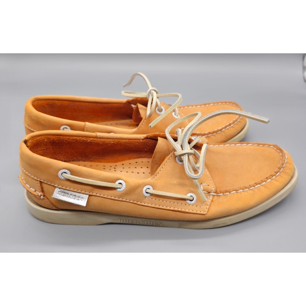 Sebago Dockside Boat Mocs Womens 9 M Orange Leather Loafer Shoes Anniversary Ed.